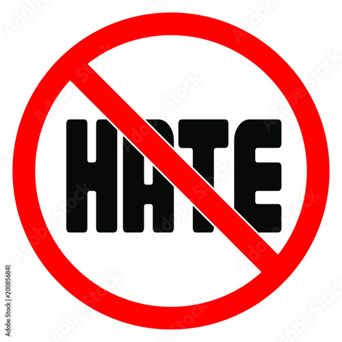 No HATE sign vector illustration