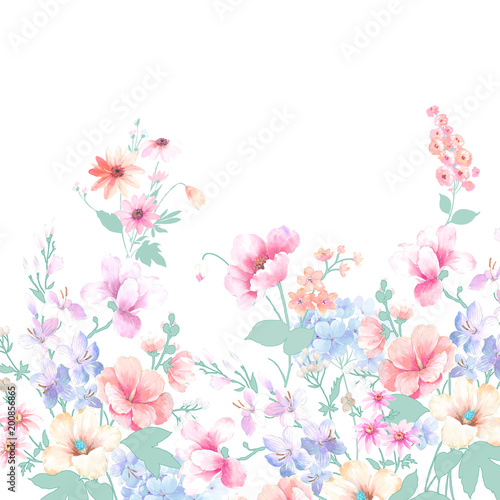 Beautiful watercolor flowers © yang