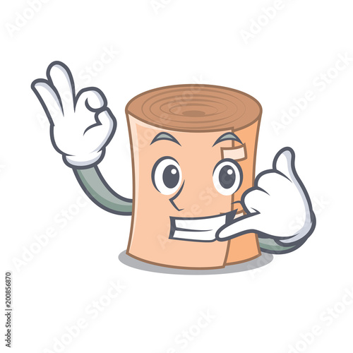 Call me medical gauze mascot cartoon