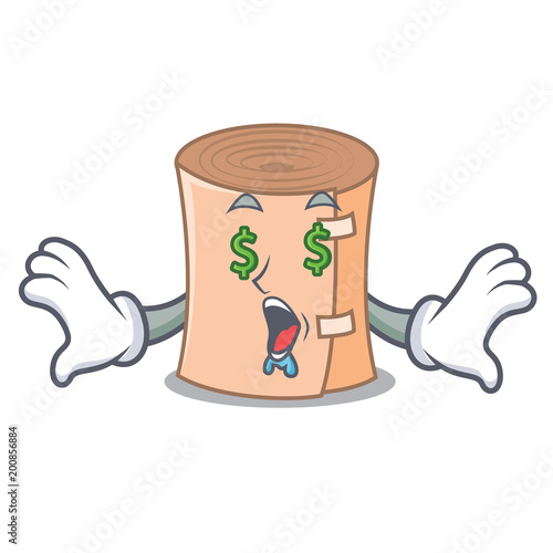 Money eye medical gauze mascot cartoon