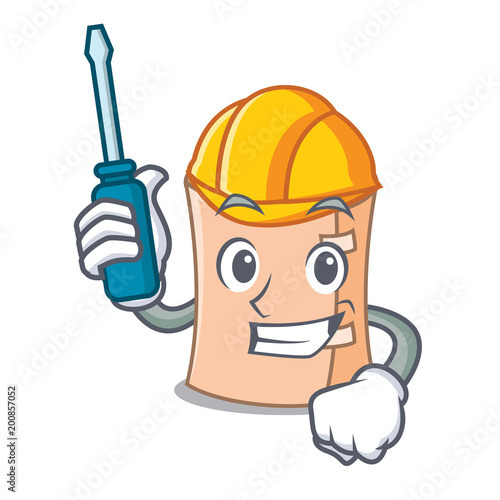 Automotive medical gauze mascot cartoon