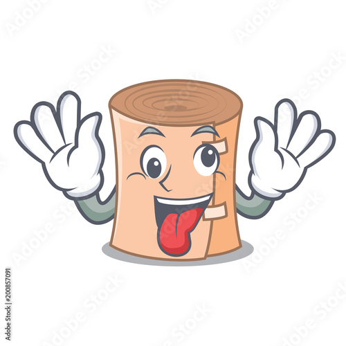 Crazy medical gauze mascot cartoon