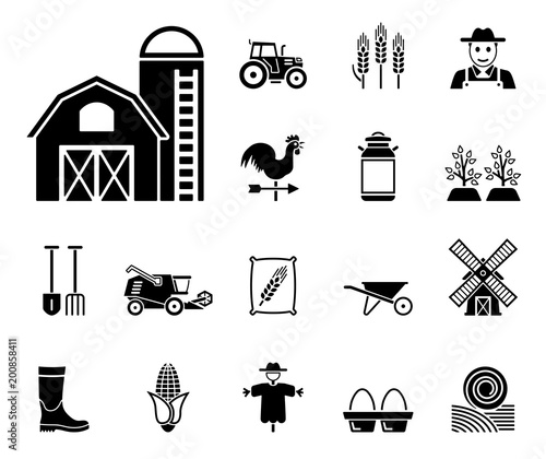 Bauernhof Iconset - Schwarz