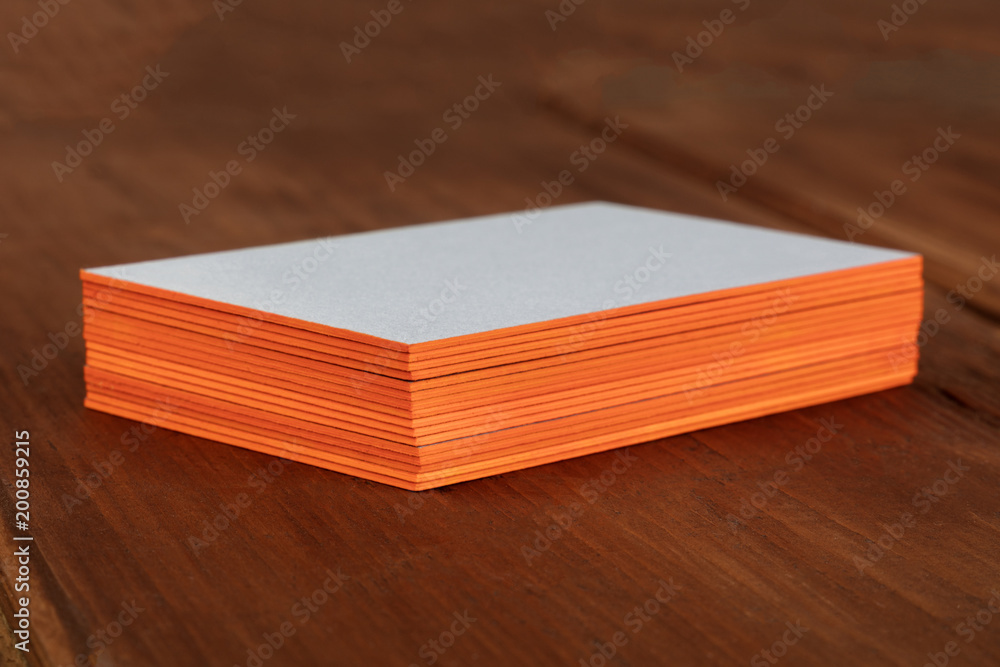 Stack of blank layered business cards with painted edges Stack of blank layered business cards with painted edges