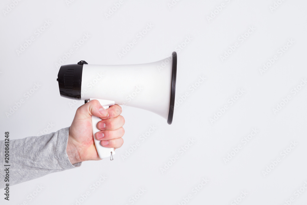 Fototapeta premium Man holding megaphone