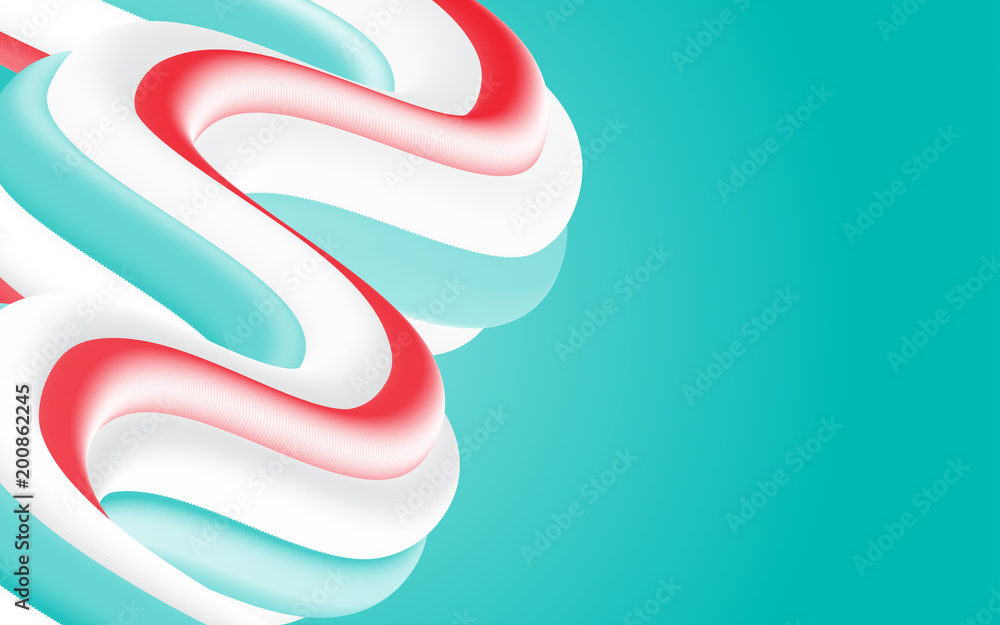 Vector illustration of Multicolored squeezed toothpaste background in