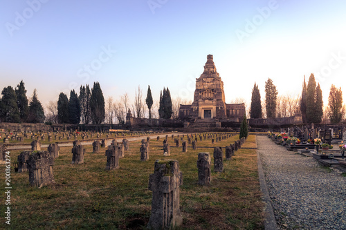 View of the Crespi d Adda mausoleum and cemetery