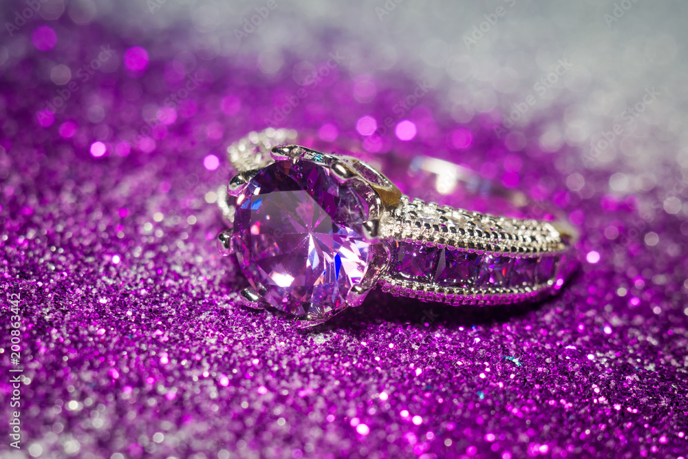 Silver Ring with Purple Zircon Silver Ring with Purple Zircon