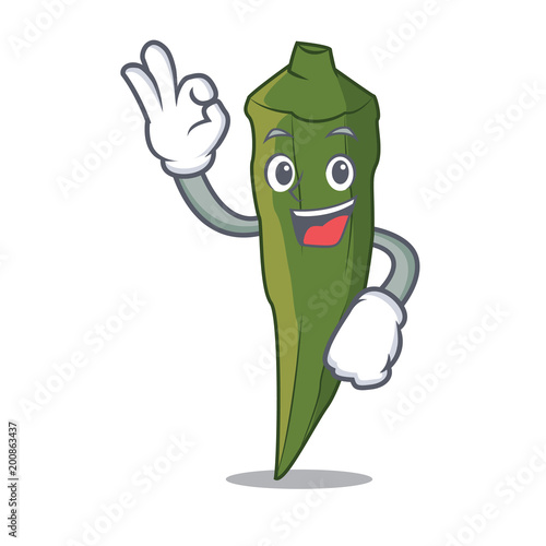 Okay okra character cartoon style