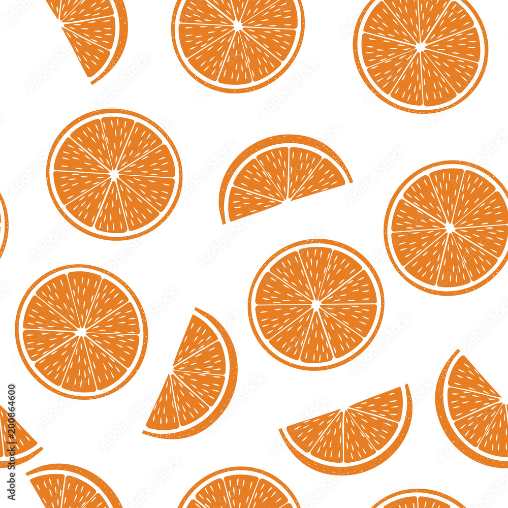 Fototapeta premium Seamless pattern from cut half oranges