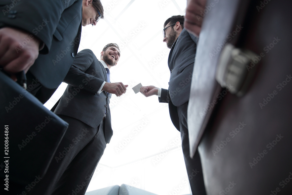 business Executive exchanging business cards. business Executive exchanging business cards.
