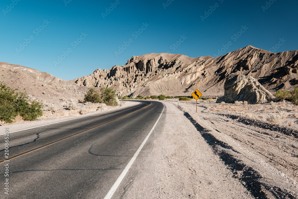 Highway in Death Valley National Park, California Highway in Death Valley National Park, California