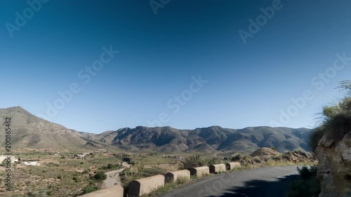 hyperlapse pov drive along a climbing mountain road to the bateria de jorel in murcia, spain photo