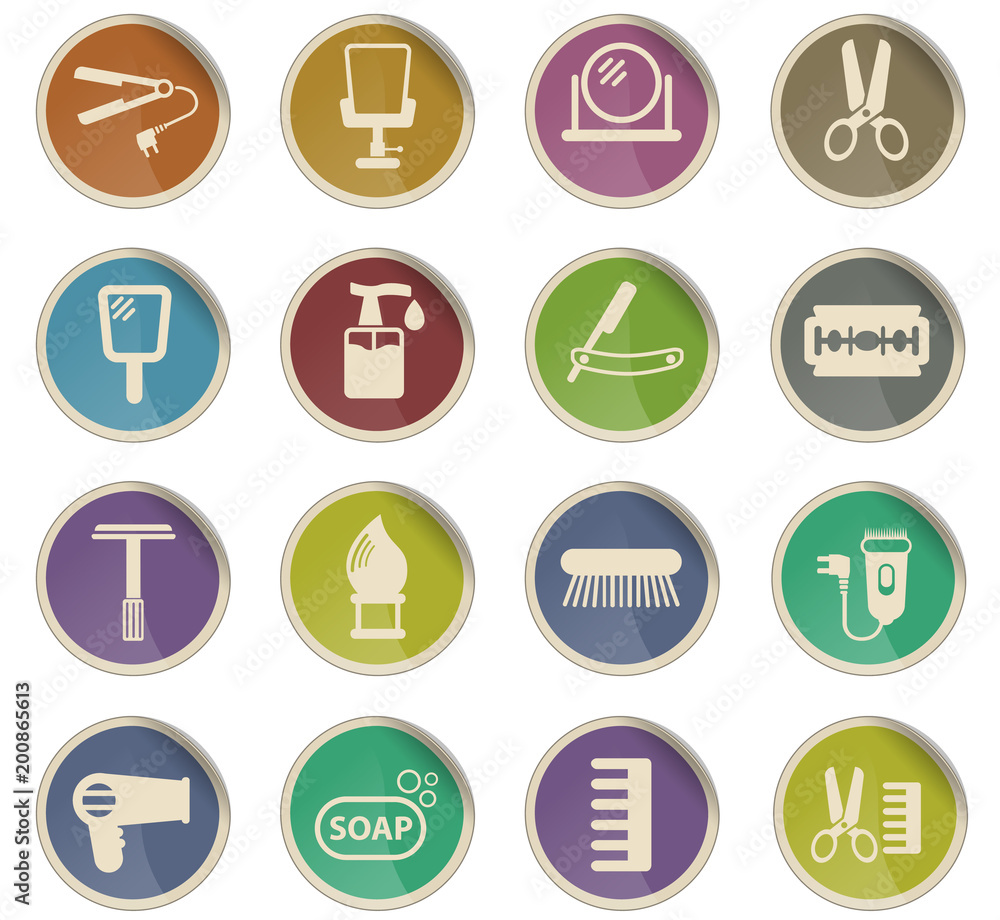 barbershop icon set barbershop icon set