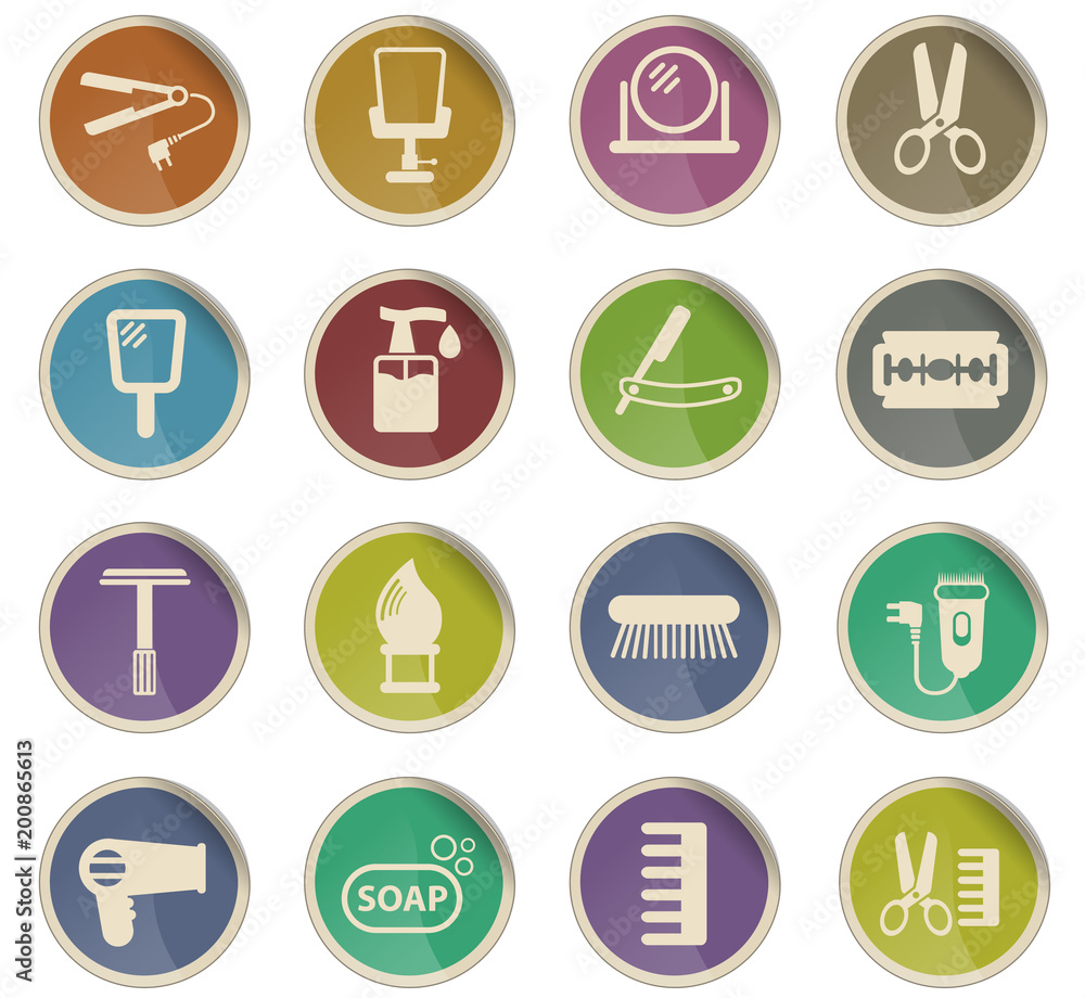 barbershop icon set