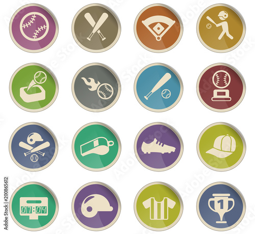 baseball icon set