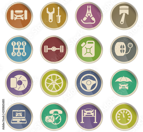 car service icon set