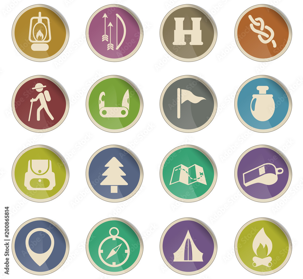 day of scouts icon set