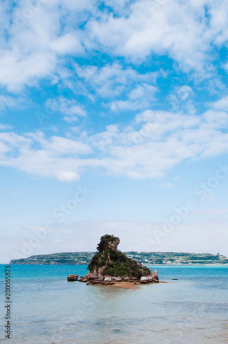 Tourist Kouri beach on Kouri island, Naha, Okinawa, Japan