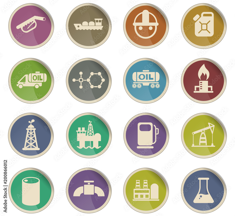extraction of oil icon set extraction of oil icon set
