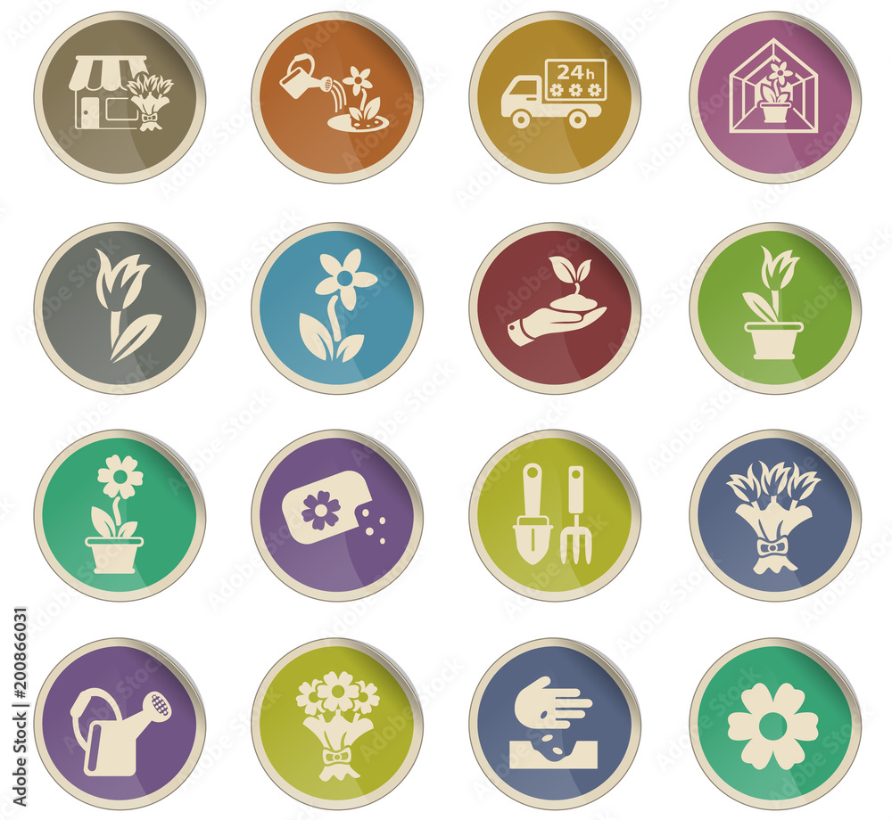 flowers icon set