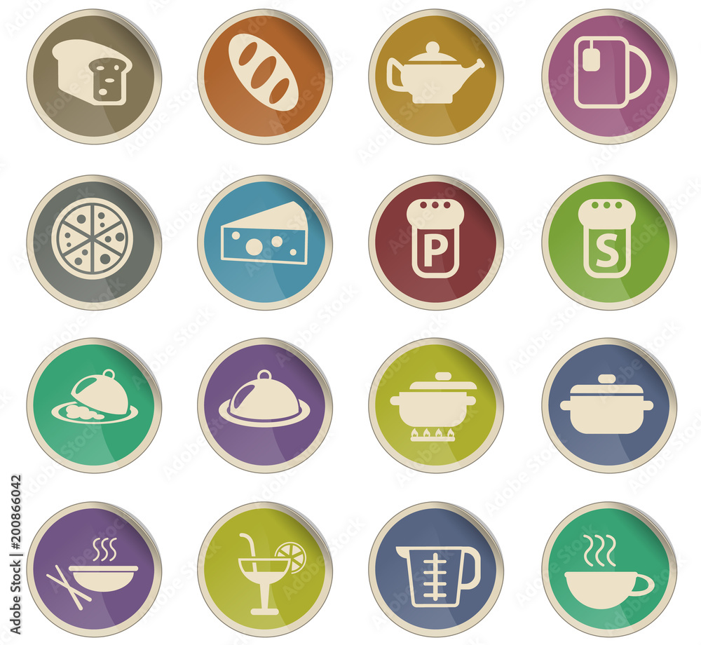 food and kitchen icon set food and kitchen icon set