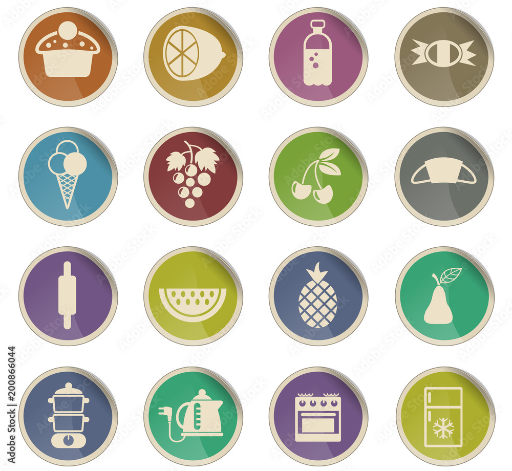 food and kitchen icon set food and kitchen icon set