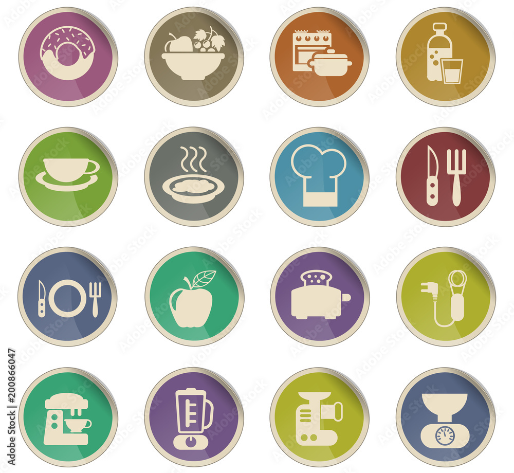 food and kitchen icon set