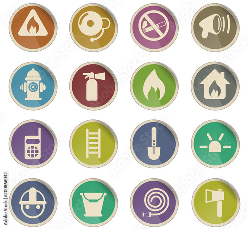 fire brigade icon set