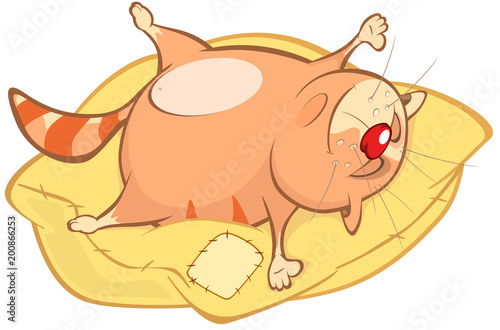 Illustration of a Cute Cat. Cartoon Character 