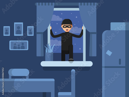 Thief broken in through the window