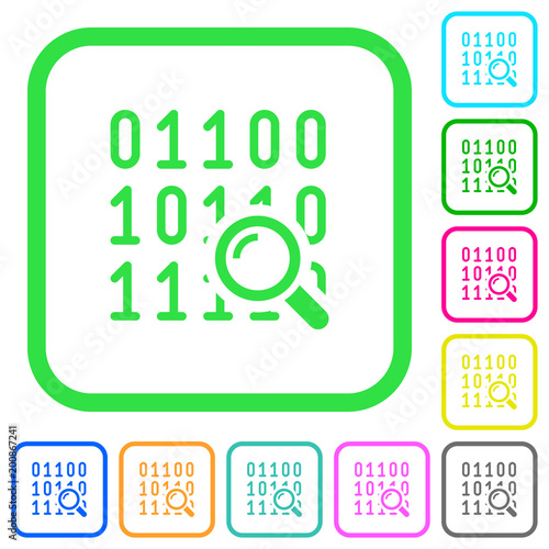 Code analysis vivid colored flat icons
