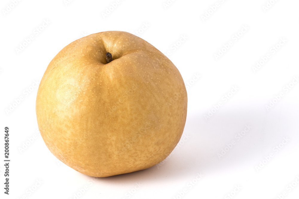 asia pear isolated. One pear fruits isolated on white background asia pear isolated. One pear fruits isolated on white background