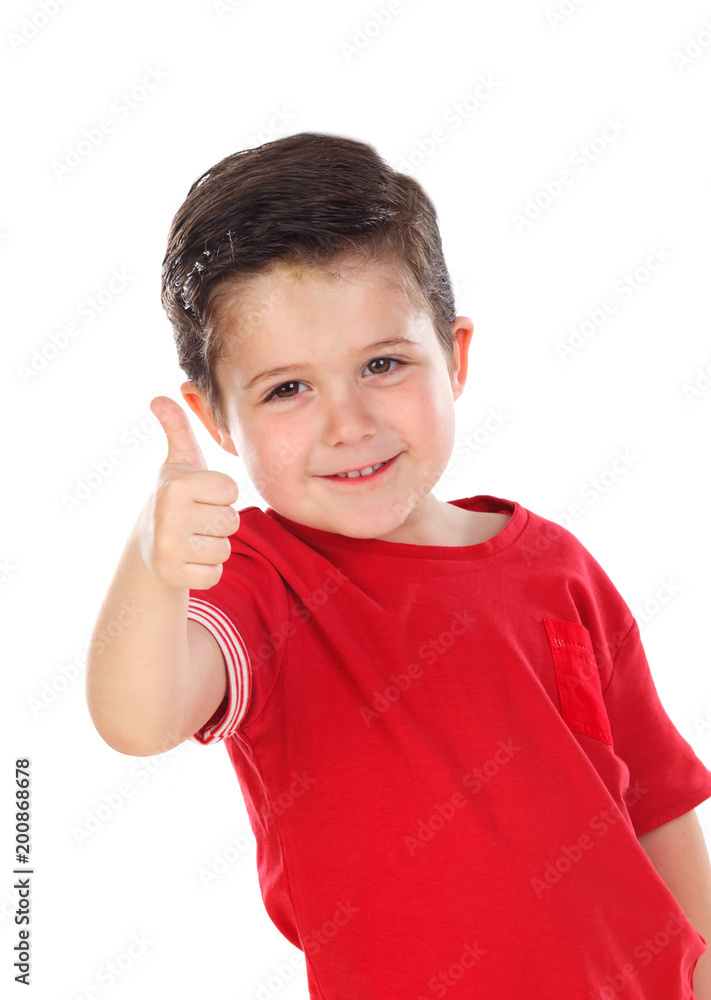 Funny small child saying Ok Funny small child saying Ok