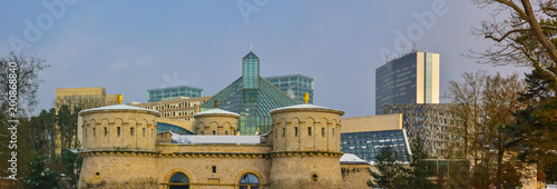 Luxemburg city kirchberg winter panorama