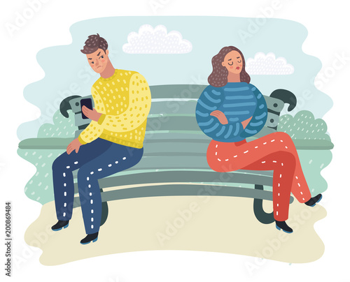 Man and woman arguing in outdoor park
