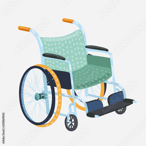 Wheelchair Vector. Classic Transport Chair For Disabled People, Sick, Or Injured, Medical Equipment.