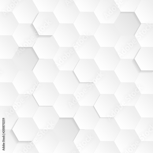 White background texture 3D. 3d illustration. Abstract paper Hexagon white Background ,light and shadow ,Vector