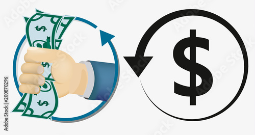 Chargeback glyph icon, e commerce and marketing, return on investment sign vector graphics, a linear pattern on a white background, eps 10.