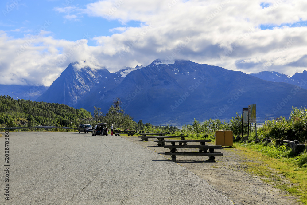On the tourist road in Troms Northern Norway