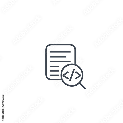 Code review icon on white  linear