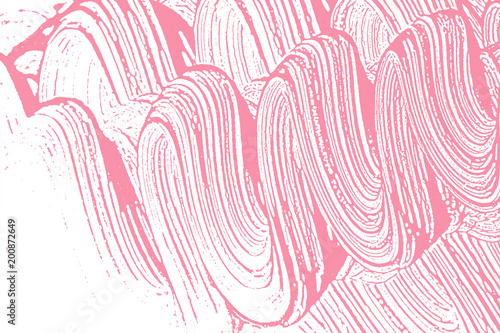 Natural soap texture. Admirable bright pink foam trace background. Artistic amazing soap suds. Cleanliness, cleanness, purity concept. Vector illustration.
