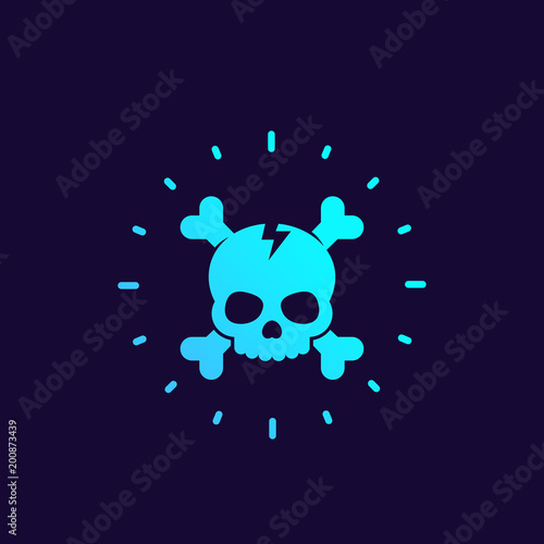 Skull and bones vector illustration, logo design