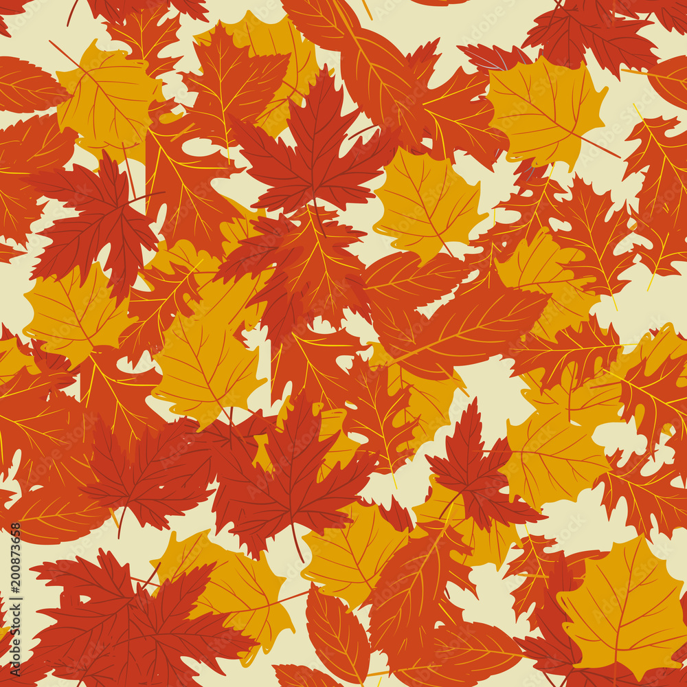 Seamless pattern with autumn leaves. Vector illustration Seamless pattern with autumn leaves. Vector illustration