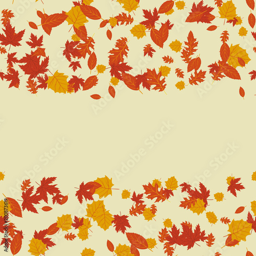 Autumn frame with leaves. Vector.