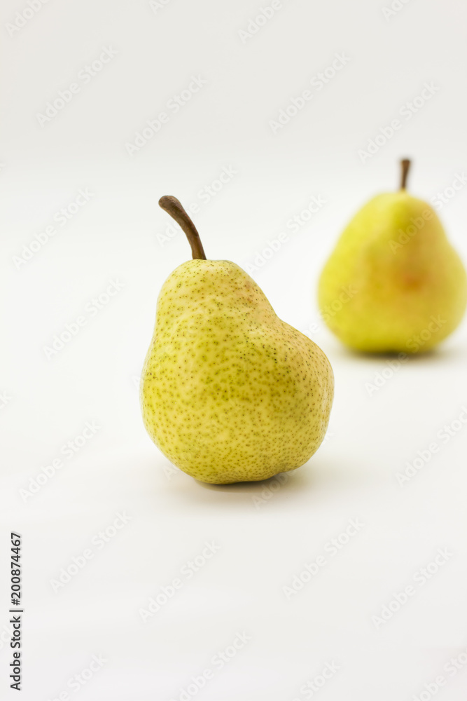 Yellow ripe pears isolated on white background Yellow ripe pears isolated on white background