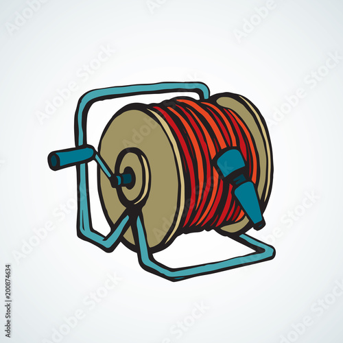 Roll the hose. Vector drawing