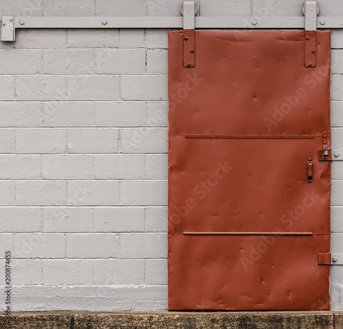 Wallpaper Mural Old Red Dock Door Torontodigital.ca