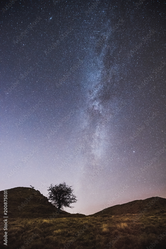 The Milky Way and beautiful night sky full of stars in background