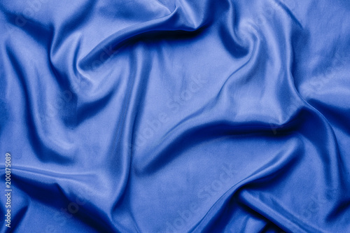 Smooth Silk Fabric or Blue Statin with Waves, Can be used as background or wallpaper